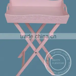 Wooden Tray With Shelf Carved thumbnail-2