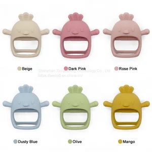 Silicone Teething Mitten Toy Cute Chick Silicone Chewable Toys Animal Custom Baby Teether thumbnail-1