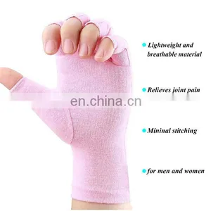 Fingerless Therapy Cotton Spandex Compression Arthritis Gloves thumbnail-2