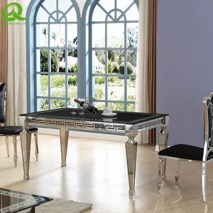 Modern Dining Table Light Luxury Dining Table With Stainless Steel Legs Dining Room Furniture thumbnail-2