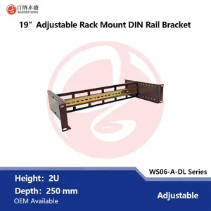 Manufacture 19 Inches 2U Adjustable Rack Mount DIN Rail Bracket New Arrival thumbnail-3