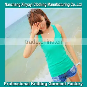 2014 Pure Color Tan Top for Ladies/New Style Stringer Vest From China Supplier thumbnail-1