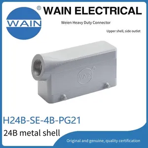 Wain Heavy-duty Connector H24b-se-4b-pg21, Rectangular Connector With Metal 24b Housing, Aviation Plug thumbnail-1