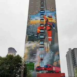 Yunfu High-altitude External Wall Murals - Spider Man Bridge Painting - Hand-painted Wall Graffiti on Power Plant Cooling Towers and Chimneys thumbnail-2