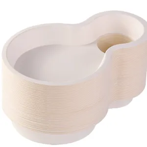 Lightweight Disposable Gourd Tray 12x5x3 Inch Fiber Molded Handheld Drink & Food Carrier Stackable Design thumbnail-2