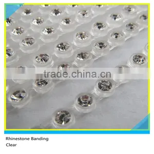 Plastic Rhinestone Cup Chain Sew on Black Banding Ss16 4mm Crystal 130 Pcs 10 Yards thumbnail-5