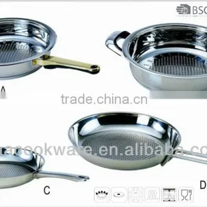 18/8 Stainless Steel Frypan With Honey Comb Pattern thumbnail-1