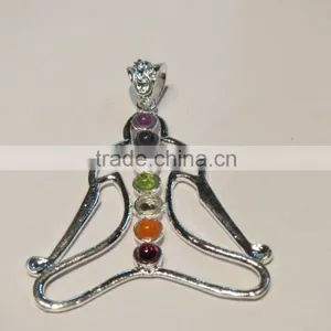 7 Chakra Gemstone Yoga Pendant thumbnail-1