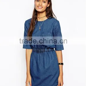2015 New Arrival Elegant Woman Dress Cheap Wholesale Denim Dress Fashion Slim Jean Dresses thumbnail-3