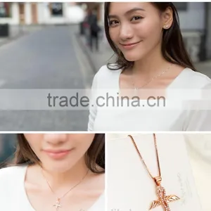 Rose Gold Plated 925 Silver Cross Necklace thumbnail-3