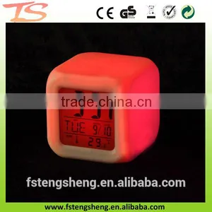 Mini RGB Color Changing Multifuntion Clock- Digital Alarm Clock LED Night Light With Celander thumbnail-1