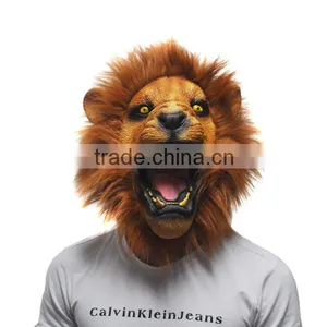 Creepy Angry Lion Latex Rubber Mask Costume Prop Scary Mask Animal Head Party Mask Cosplay Mask thumbnail-2