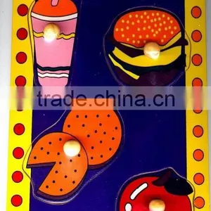 Hot Selling Educational Wooden Toys Breakfast Puzzle thumbnail-1