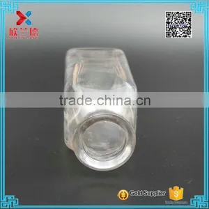 300ml Square Milk Glass Beverage Juice Bottle With Crimp Neck thumbnail-6