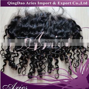 7A Peruvian Virgin Hair Loose Wave Lace Frontal Closure 13"*4" Bleach Knots Cheap Full Lace Frontal Piece With Baby Hair thumbnail-2
