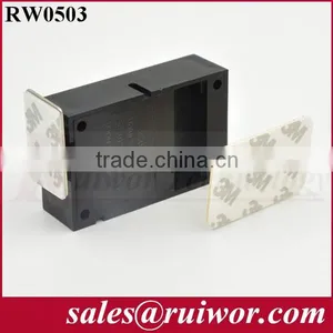 RuiWor RW0503 Cuboid Recoil Secure Lanyard (Tether) With Metal Plate End Connector for Product Positioning Install by 3M Tape thumbnail-2