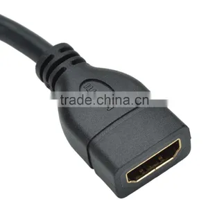 CHEERLINK Right Angle HDMI 1.4 Male to Female Extension Cable - Black (15cm) thumbnail-2