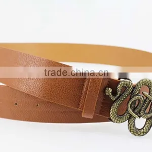 2015 Vintage Style pu Casual Belt for Women With Snake Shape Buckles in Yiwu thumbnail-5