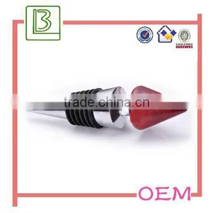 Fancy Silver Zinc Alloy Metal and Wooden Bottle Stopper thumbnail-1