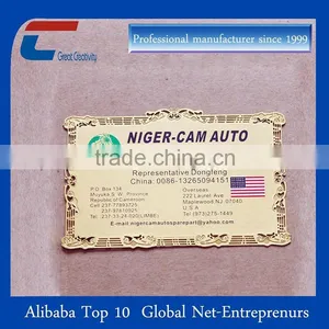 Engraved and Cutout High Class Gold Plated Metal Cards thumbnail-1