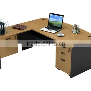 Cheap L Shape Straight Melamine Office Desk thumbnail-3