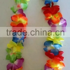 4 LED Light Up Flashing LEI Hawaiian Necklace Rave Party Blinking Floral Flower thumbnail-2