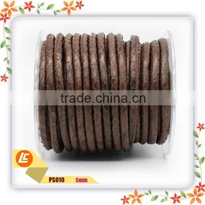 Brown Color Exotic Real Snake Bracelet Leather Cord thumbnail-1