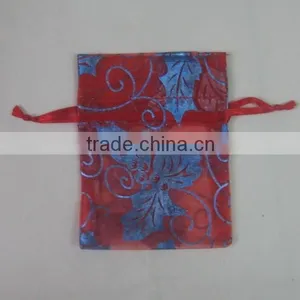 HOT SALE Customized Screen Printing Drawstring Organza Bag thumbnail-3