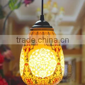 Jingdezhen Hollow Ceramic Decorative Hanging Pendant Light thumbnail-4