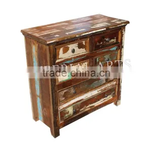 Indian Recycle Wood 6 Drawer Chest, Reclaimed Wood Furniture thumbnail-1