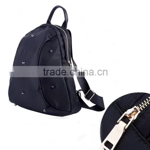 Custom Fashionable Black Canvas Tote and Shoulders Girls Backpack Bag thumbnail-3