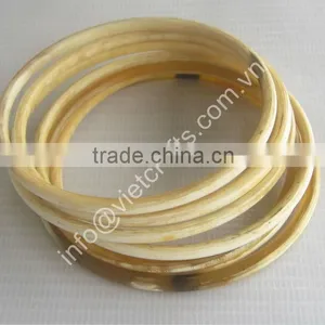Buffalo Horn Bangle, Natural White Color. Set of 7pcs thumbnail-1