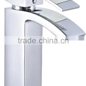 Waterfall Spout Deck Mounted Basin Mixer Tap thumbnail-1