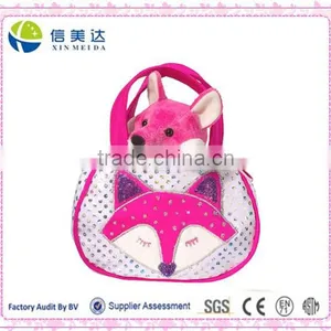 Shimmering Fox Pet Tote With Pink Fox Plush Toy thumbnail-1