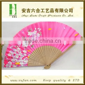 Japanese Style Bamboo Folding Silk Fabrics Dancing Fans for Gift thumbnail-1