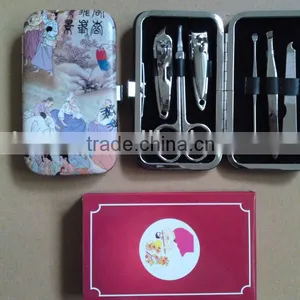 MRT-026 6pcs PU Bag With Colored Box Carbon Steel Kids Manicure Set thumbnail-1