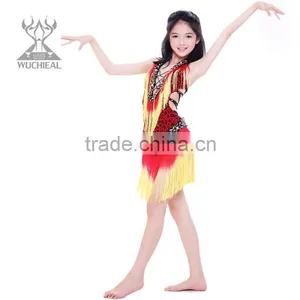 Red Children Latin Dance Dress (ET010) thumbnail-1