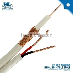 RG59U With 2 Power Siamese CCTV Coaxial Cable CCA Conductor 75OHM Solid PE Al Foil Shield Bare Copper Wire Braid thumbnail-4