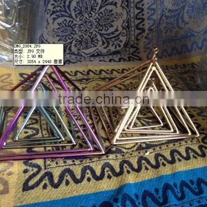 Quartz Crystal Singing Pyramids With Titanium Color thumbnail-1