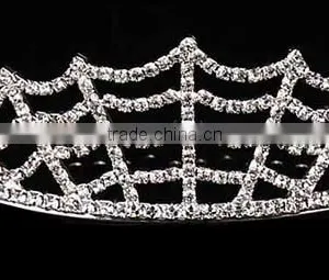 Mesh Design Jewelry Women Diamond Tiara Necklace Earrings Sets thumbnail-2