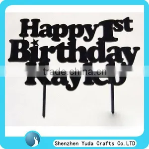 Custom Laser Cutting Acrylic Happy Birthday Cake Decoration Letter Decoration for Party thumbnail-1
