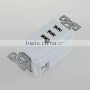 Newer Technology Power AC 5V 3.1A Wall Plate With 3 USB Charging Ports (White) thumbnail-6