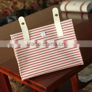 Wenzhou Cangnan Wholesale Canvas Triangle Stripe Colored Pencil Case for School With Button thumbnail-3