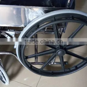 TOPMEDI Steel Portable Medical Foldable Manual Cheap Wheelchairs Price thumbnail-2