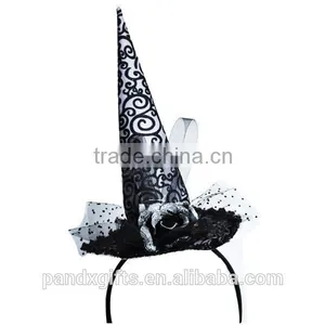 Fabric Glitter Tall Witch Hat Headband thumbnail-1
