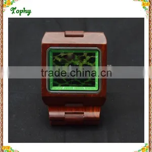 Square Double Movt Quartz Digital Movt Wood Watches Digital 2016 thumbnail-4