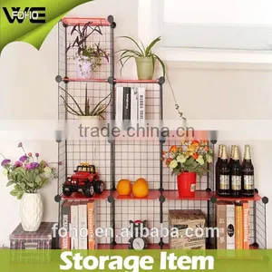 Flower Shelf Rack,cube Small Bookshelf,beautiful Iron Wire Grid Shelves thumbnail-1