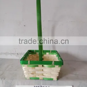 Easter/Spring Bamboo Basket With Handle thumbnail-1