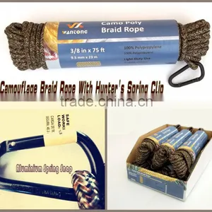 Durable Camo 16-Strands Diamond Braided Poly Rope 3/8 Inch x 75 Feet for Hunting / Camping thumbnail-1