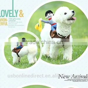 2015 Creative Riding Horse Dog Costume Novelty Pet Clothes Cowboy Dog Clothing thumbnail-2